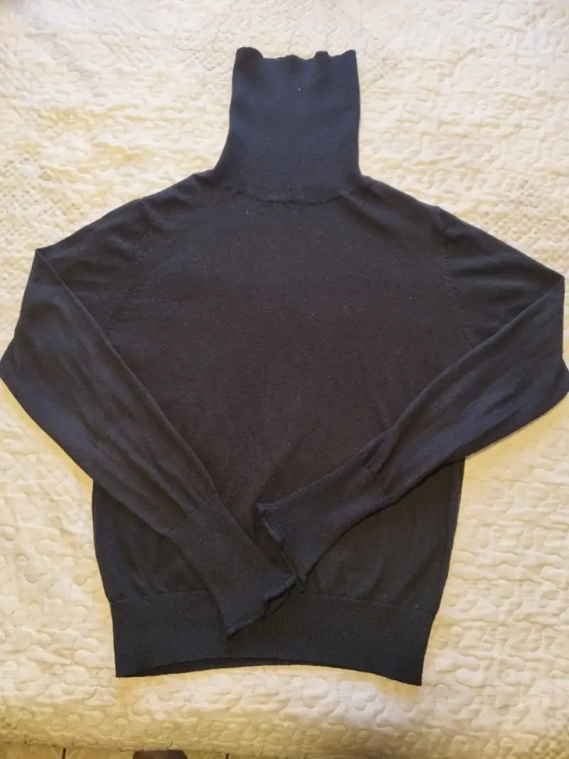 Suéter cuello alto negro Zara Knit - 4