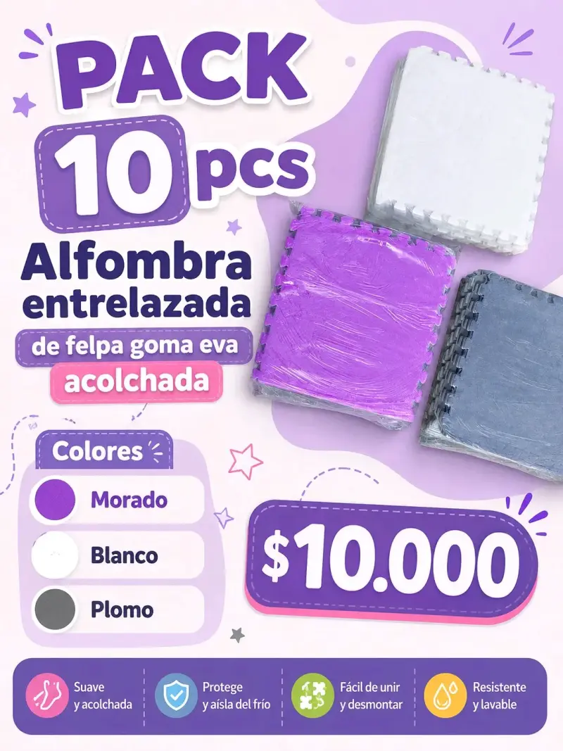 Pack 10 alfombras entrelazadas de goma EVA