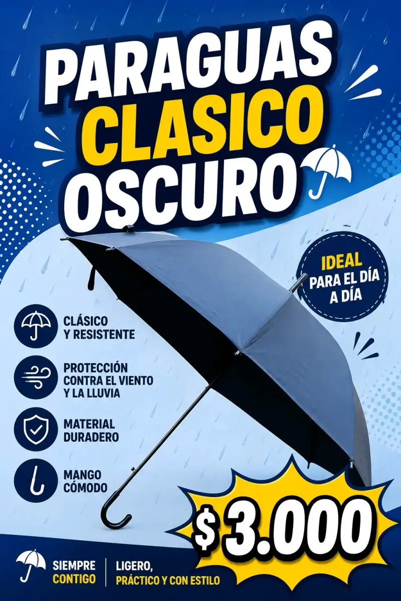 Paraguas clásico oscuro resistente