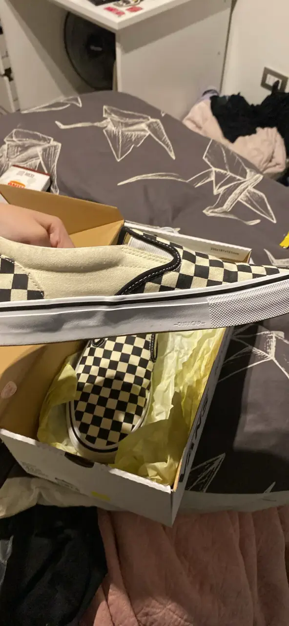Zapatillas slip-on a cuadros blanco y negro vans - 1