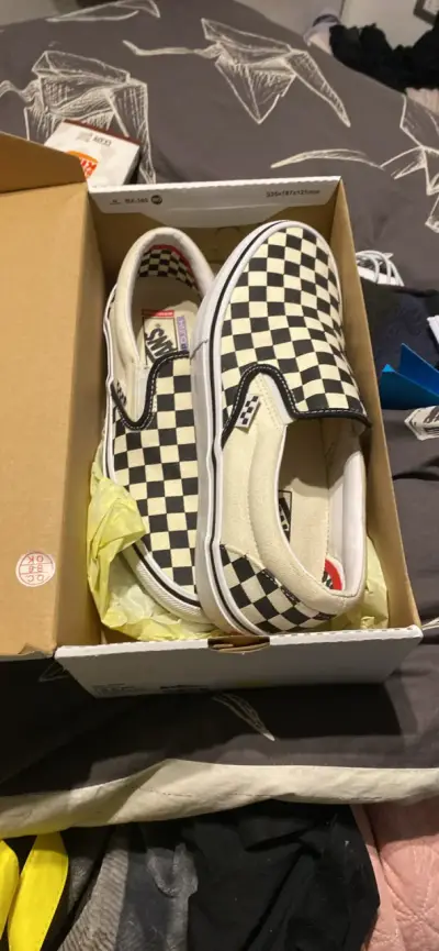 Zapatillas slip-on a cuadros blanco y negro vans - miniatura 3