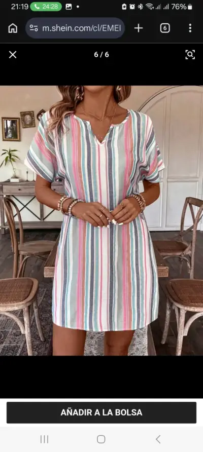 Vestido casual de rayas multicolor - miniatura 3