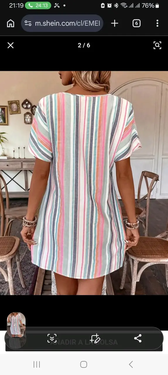 Vestido casual de rayas multicolor - 4