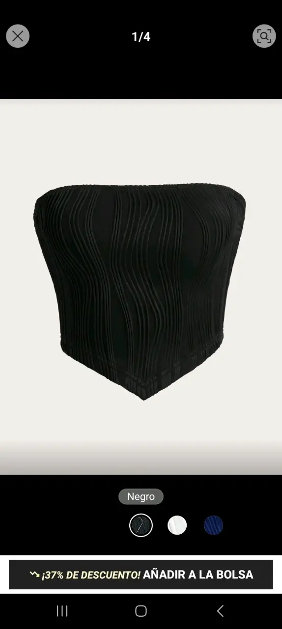 Corset negro sin tirantes elegante - 1