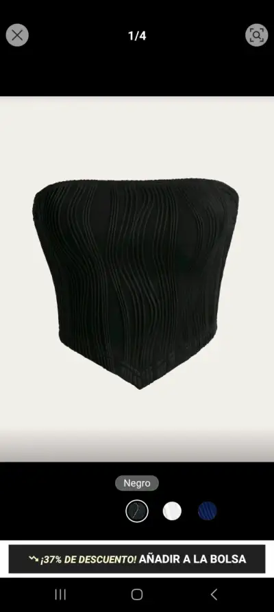 Corset negro sin tirantes elegante - miniatura 1