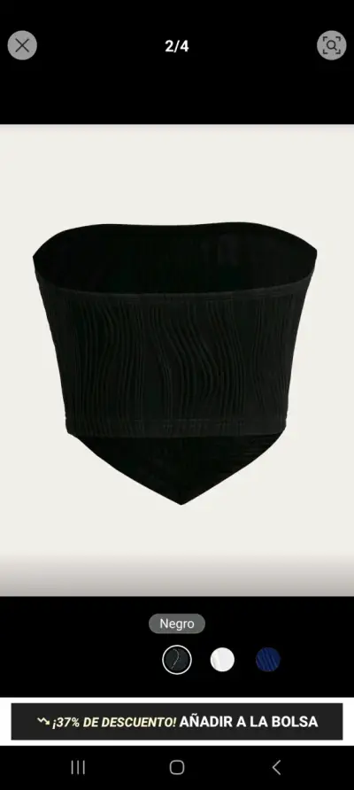Corset negro sin tirantes elegante - miniatura 2