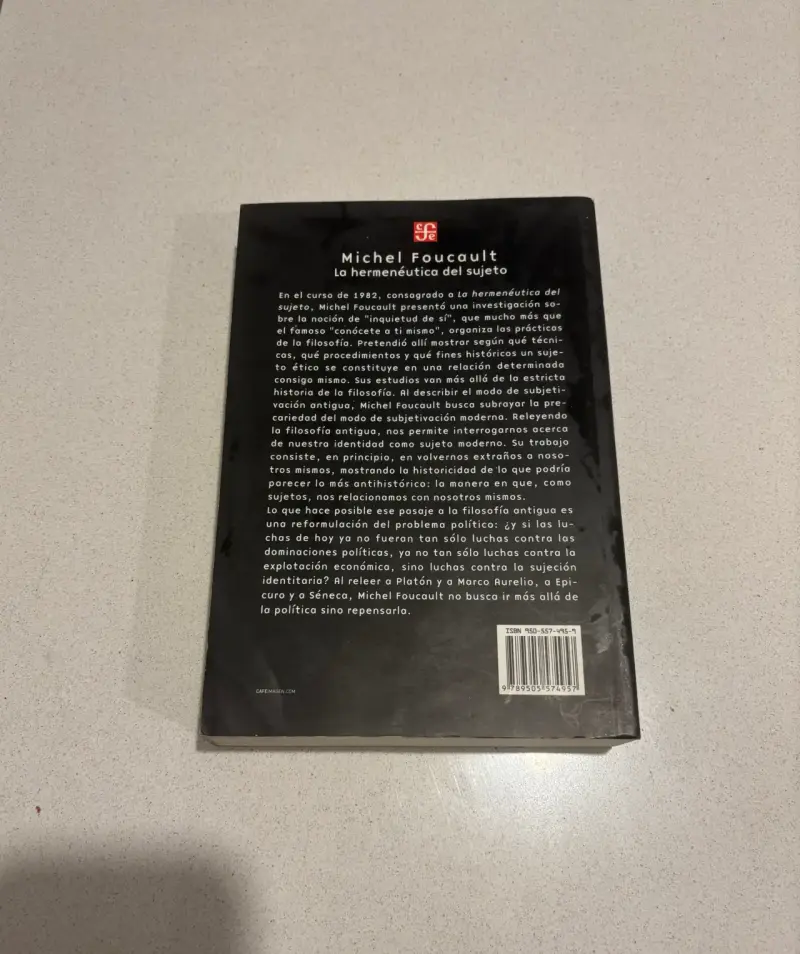 Libro 'La hermenéutica del sujeto' de Michel Foucault - 2