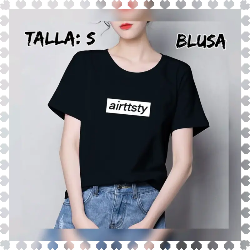 Blusa negra con logo Airtststy talla S