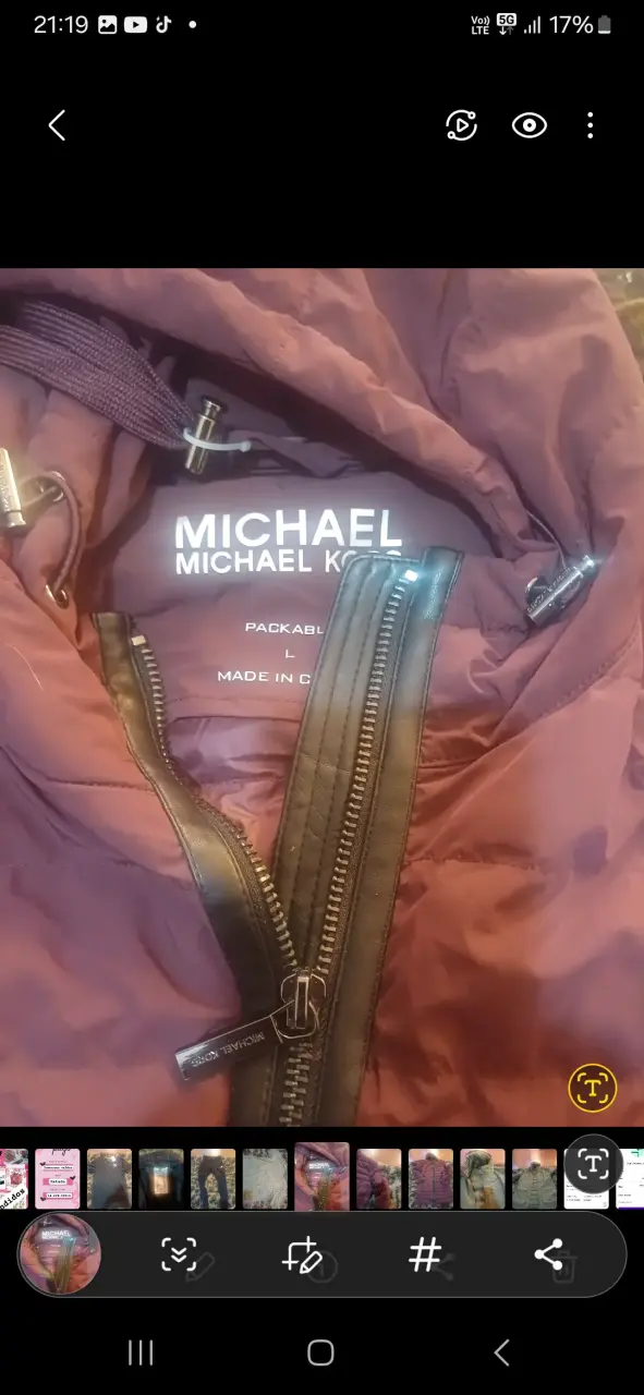 Chaqueta acolchada Michael Kors burdeos - 1