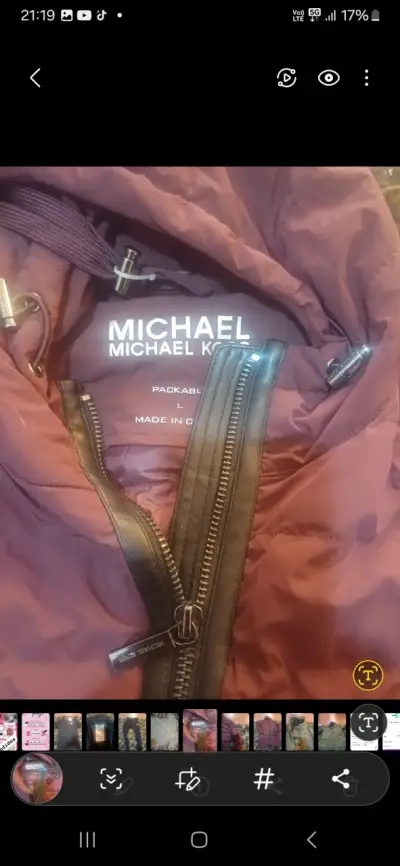 Chaqueta acolchada Michael Kors burdeos - miniatura 1