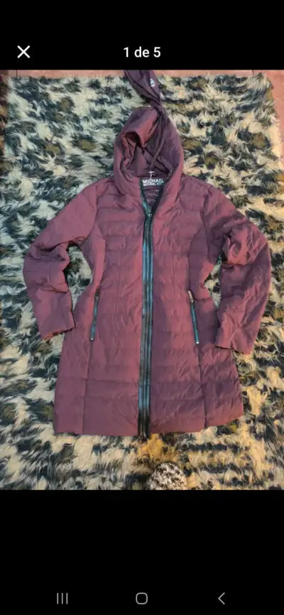 Chaqueta acolchada Michael Kors burdeos - miniatura 3