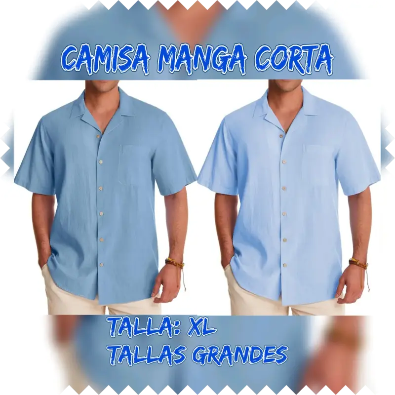 Camisa manga corta azul talla XL