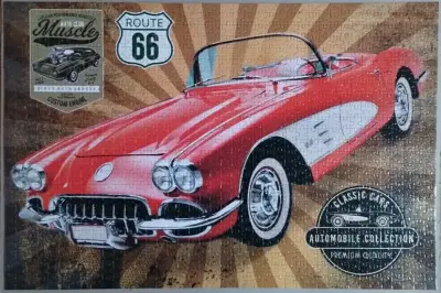 Set de 2 puzzles vintage de autos clásicos - miniatura 3