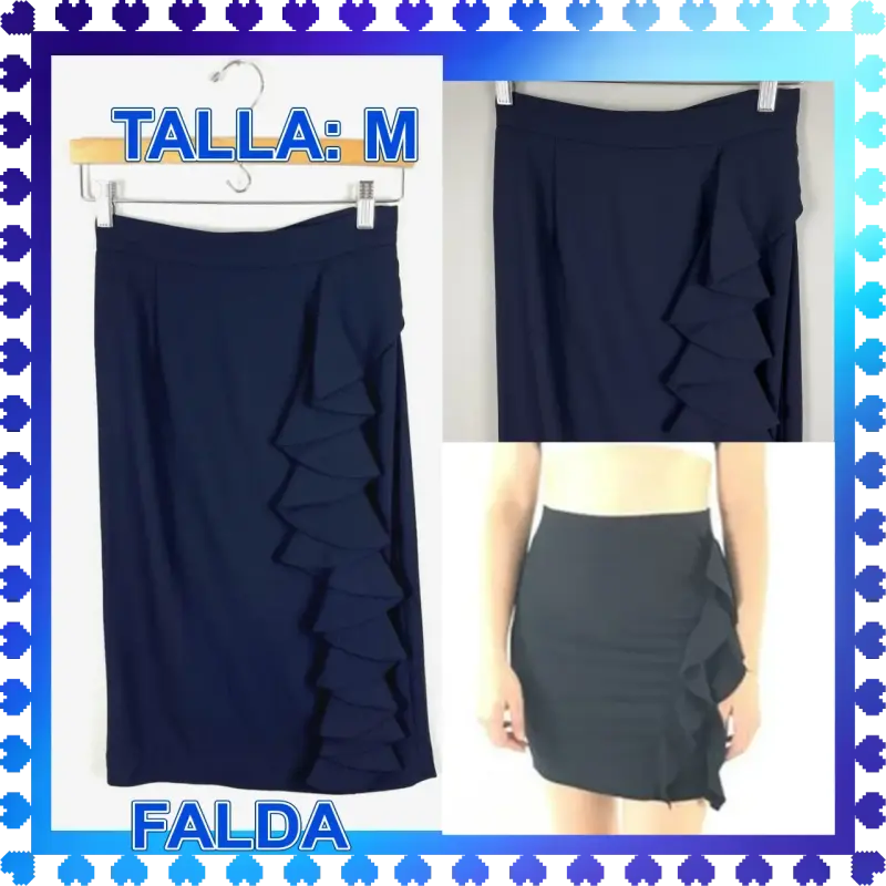 Falda azul con volantes talla M