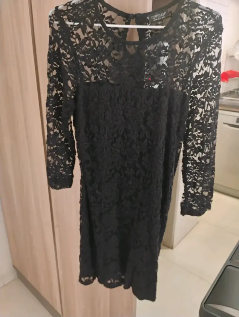 Vestido de encaje negro Topshop elegante