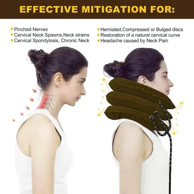 Collarín cervical inflable para alivio de dolor - 2