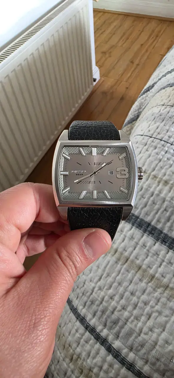 Reloj Diesel de acero inoxidable con correa de cuero - 2