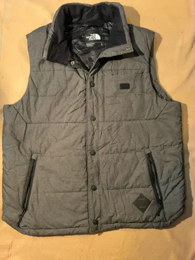 Chaleco acolchado gris para hombre, north face - miniatura 3