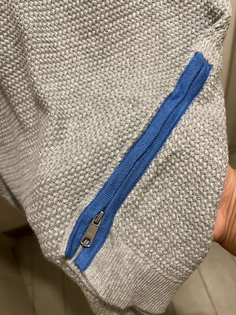 Suéter de punto azul y gris para hombre - 2