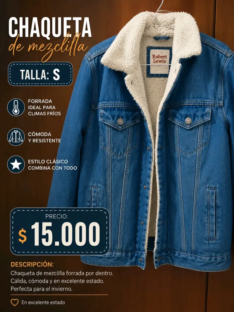 Chaqueta de mezclilla forrada rosa talla L - 2