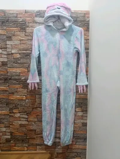 Pijama enterizo de felpa con capucha animal - miniatura 1