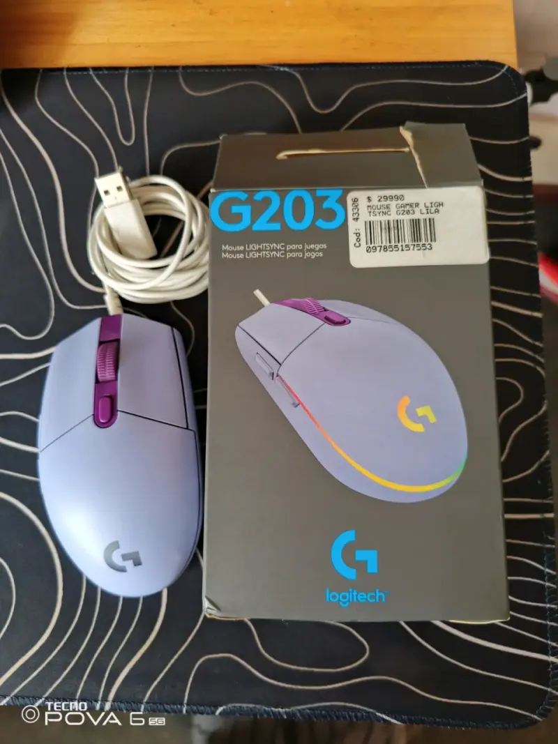 Mouse gamer Logitech G203 Lightsync lila - 1