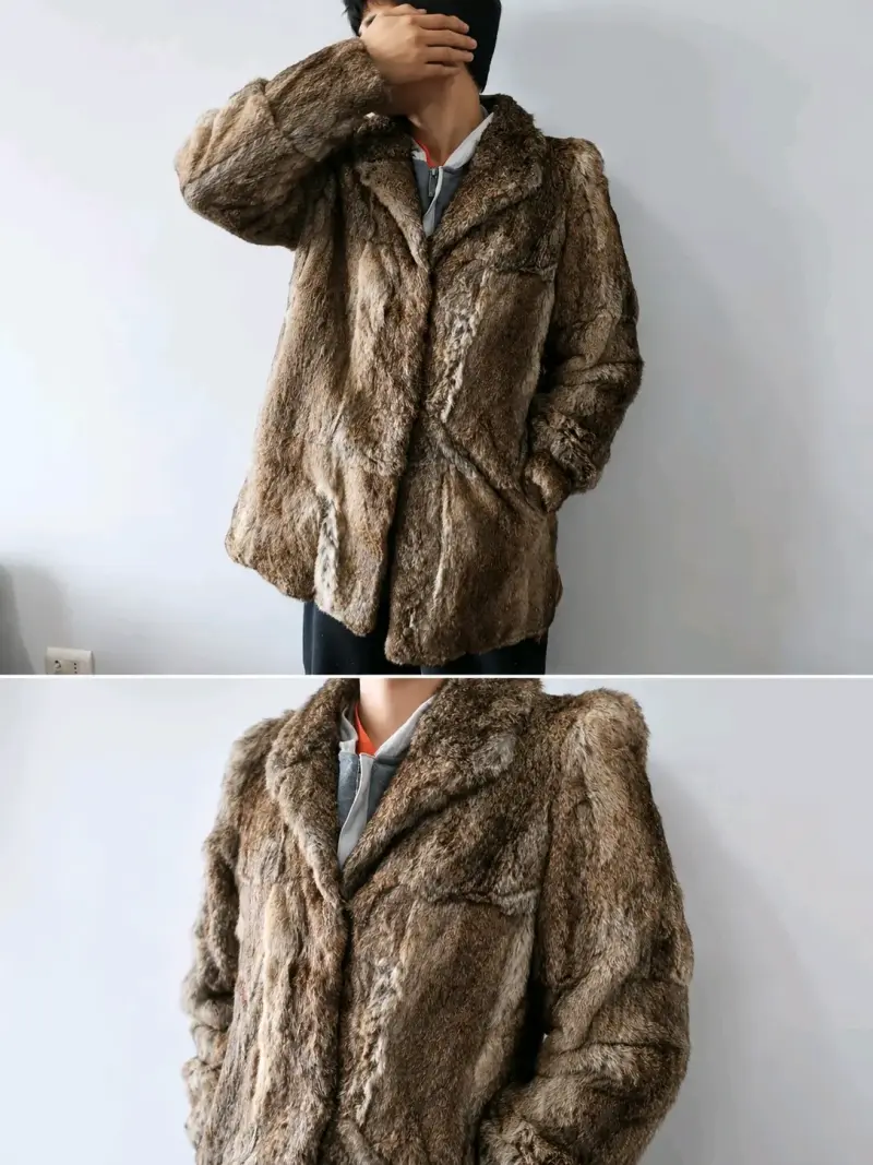 Abrigo de piel natural vintage - 1
