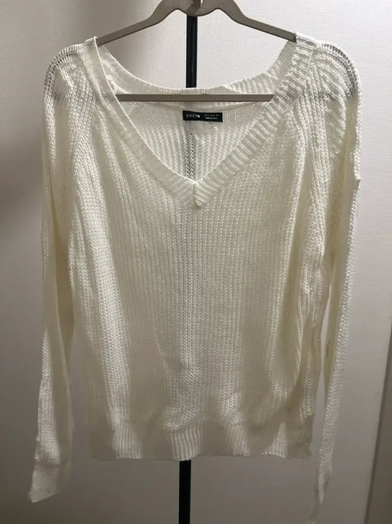 Suéter blanco de punto SHEIN