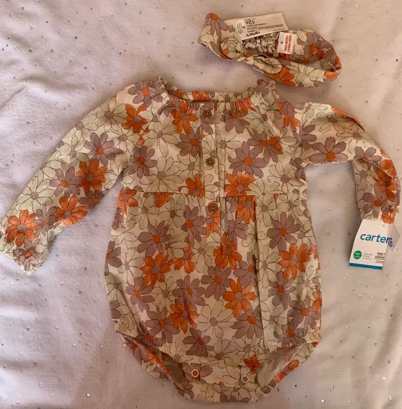 Body floral para bebé Carter's con cintillo