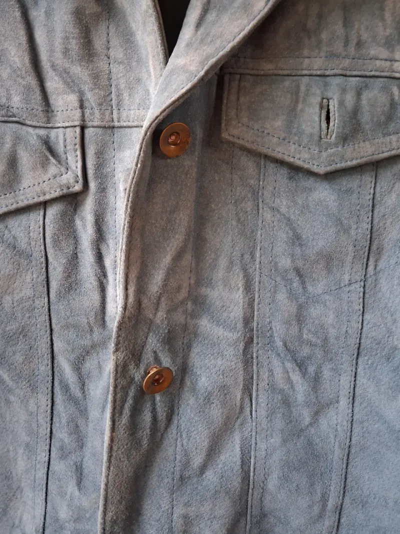 Chaqueta de gamuza azul para mujer - 2