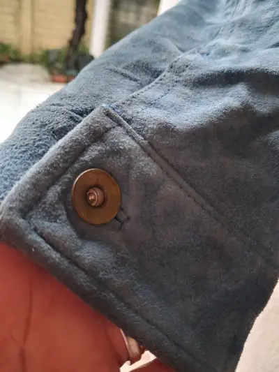 Chaqueta de gamuza azul para mujer - miniatura 4