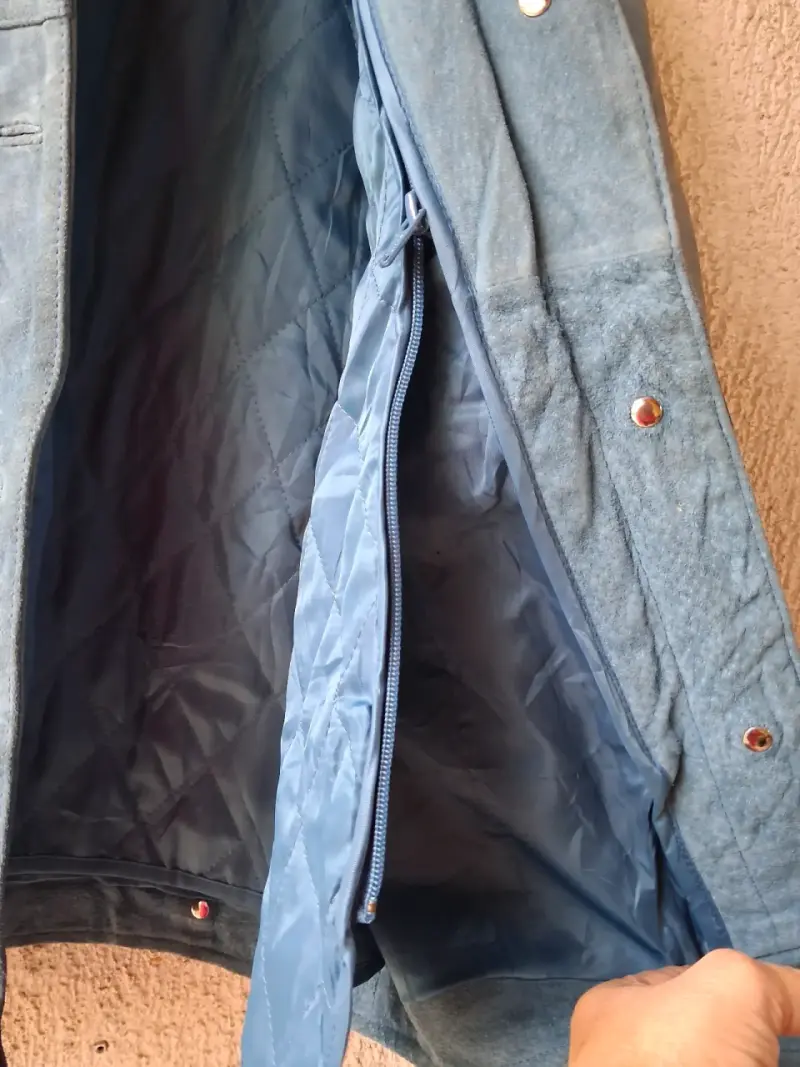 Chaqueta de gamuza azul para mujer - 5