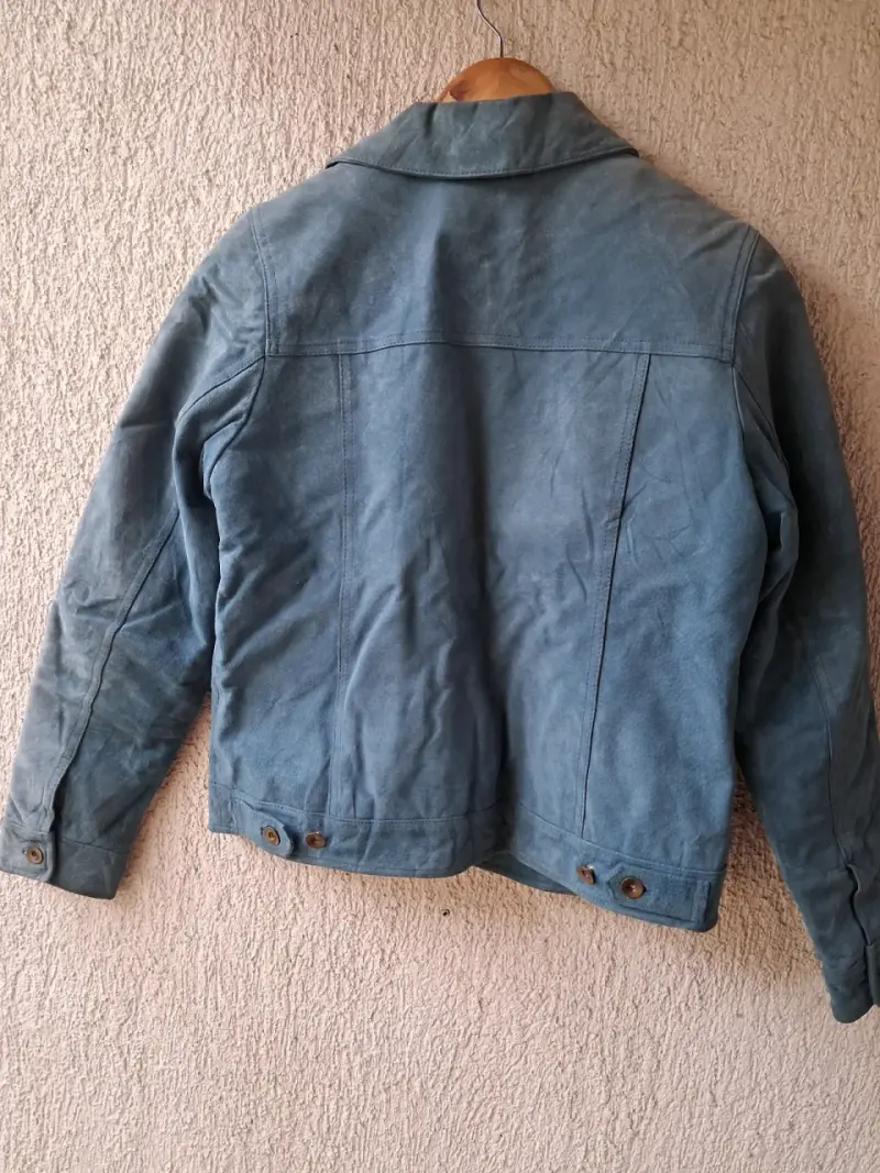 Chaqueta de gamuza azul para mujer - 6