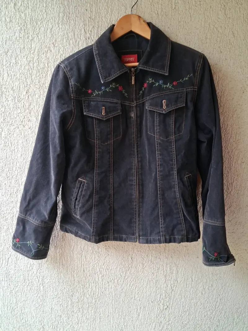 Chaqueta de mezclilla Esprit bordada de mujer - 1