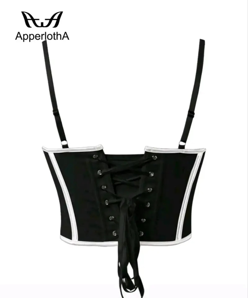Corset negro con detalles blancos ApperlothA - 2