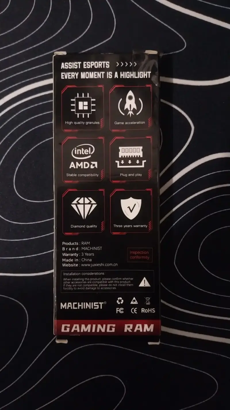 Memoria ram 8gb Machinist Assist E-Sports - 2