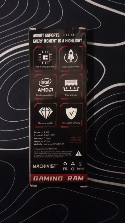 Memoria ram 8gb Machinist Assist E-Sports - miniatura 2