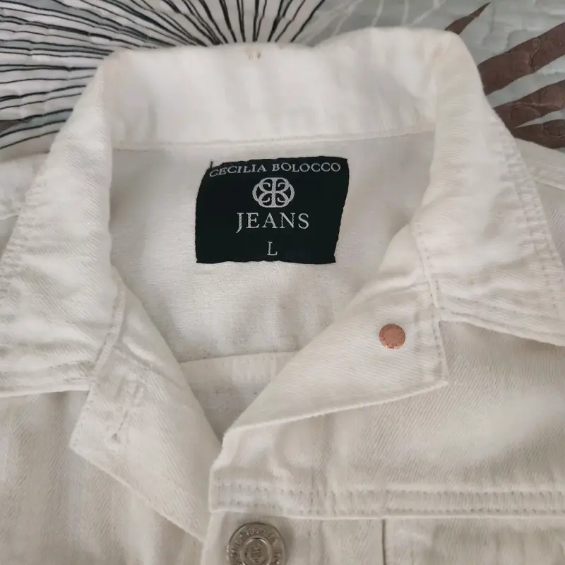 Chaqueta de mezclilla blanca para mujer - 2