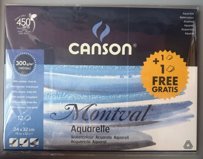 Block de acuarela Canson Montval 300g/m² - 1