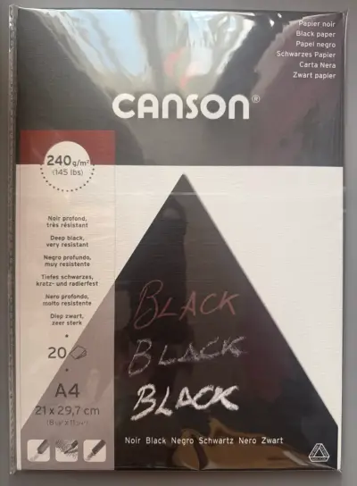 Papel negro Canson A4 240g/m² - miniatura 1