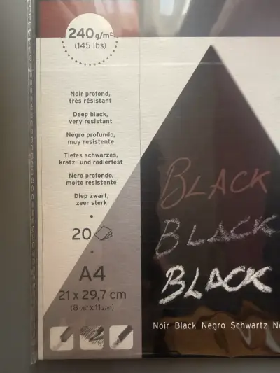 Papel negro Canson A4 240g/m² - miniatura 2