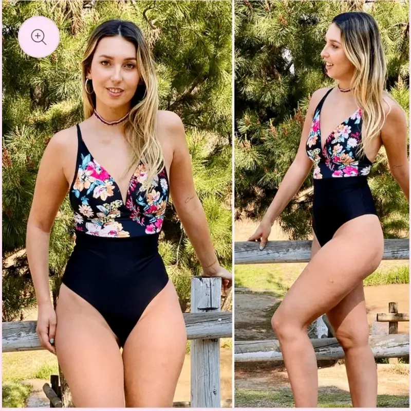 Traje de baño entero floral para mujer