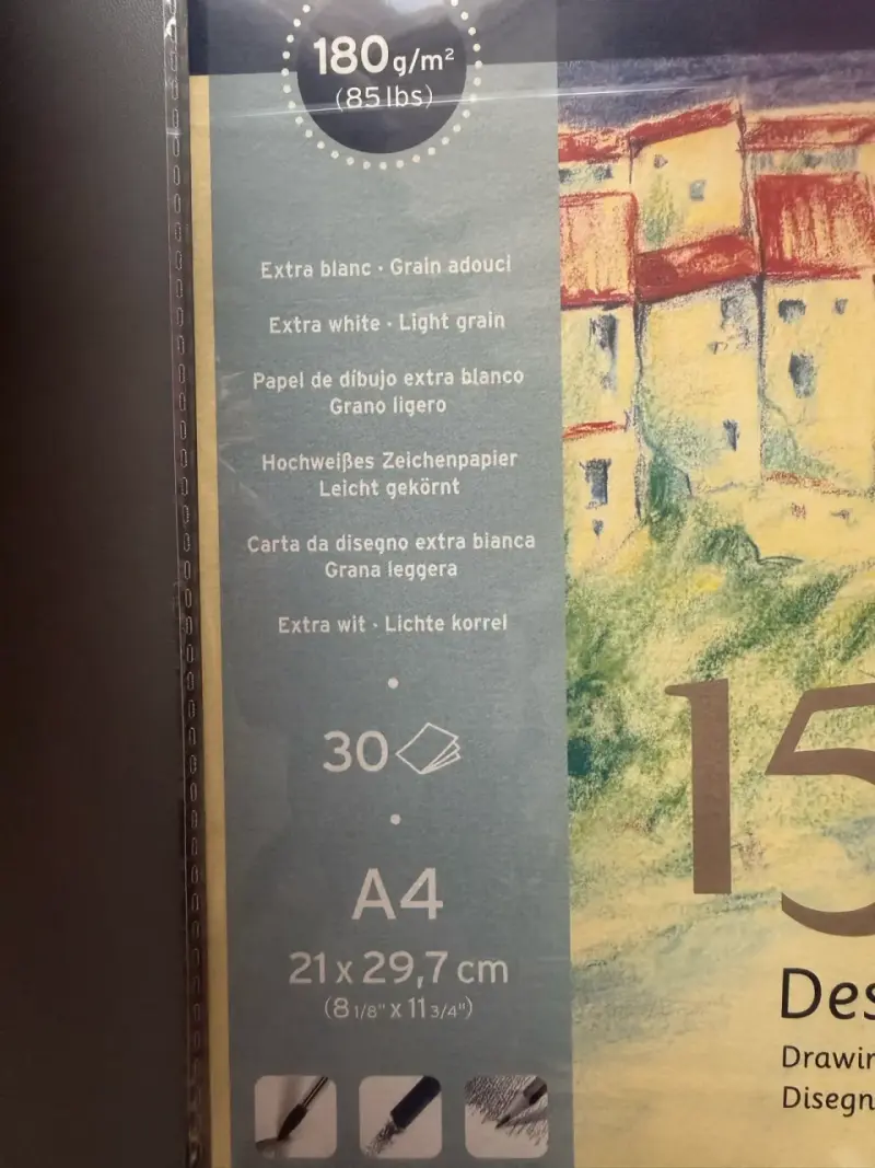 Block de dibujo Canson 1557 Dessin A4 180g - 2