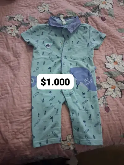 Enterito de bebé estampado azul - miniatura 1