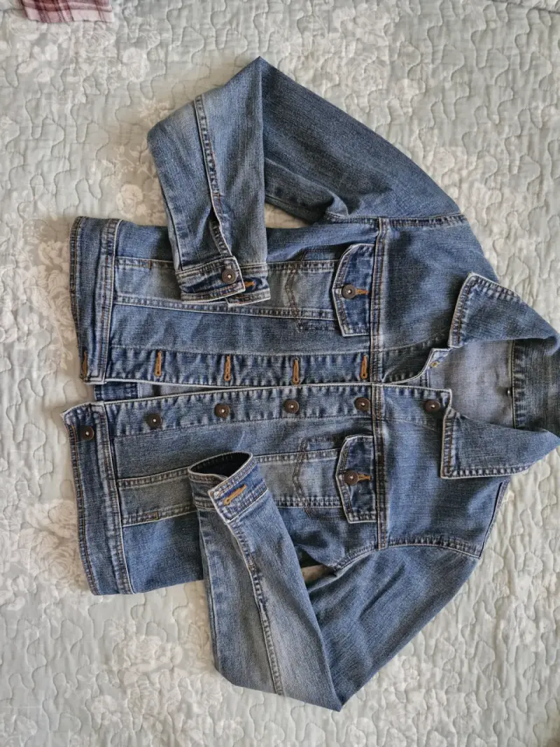 Chaqueta de mezclilla azul para mujer