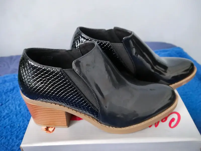 Botines Cellina Negros Charol - 5
