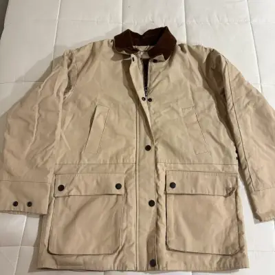 Chaqueta beige con cuello de pana - miniatura 2
