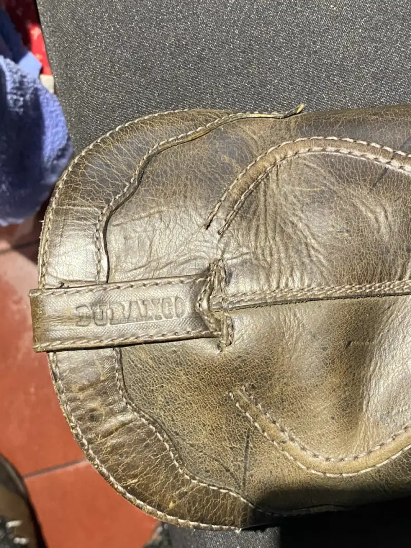 Botas vaqueras de cuero marrón en buen estado - 4