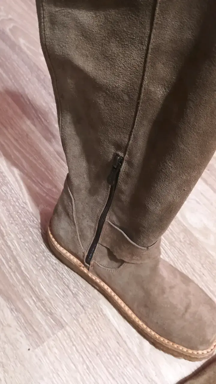 Botas altas de gamuza marrón - 5