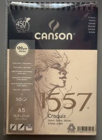 Bloc de dibujo Canson 1557 Croquis A5 50 hojas - miniatura 1